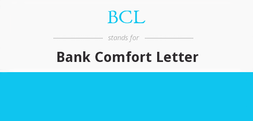 (Bank) Comfort Letter ~ (B)CL