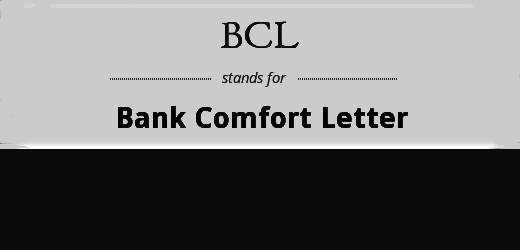 (Bank) Comfort Letter ~ (B)CL